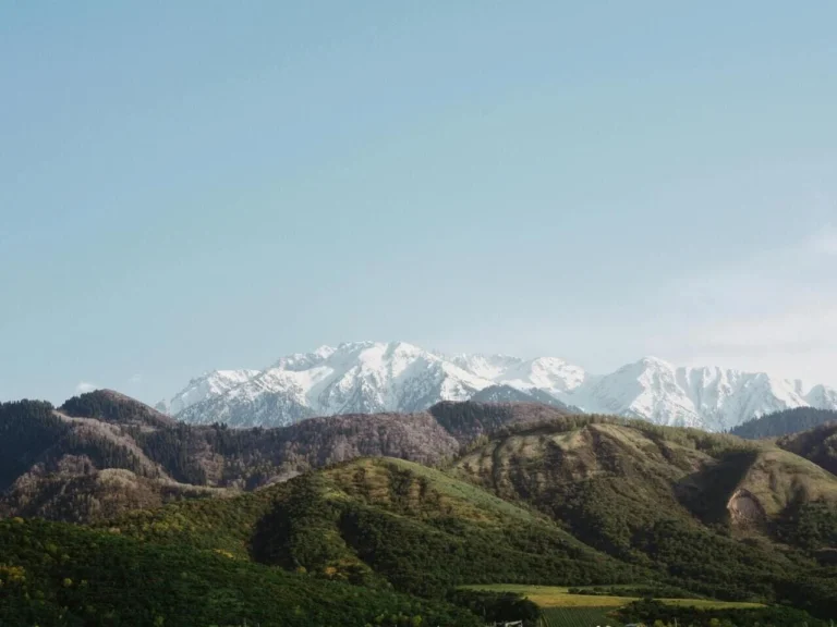 Snowy mountains near Turgen Gorge, Almaty
