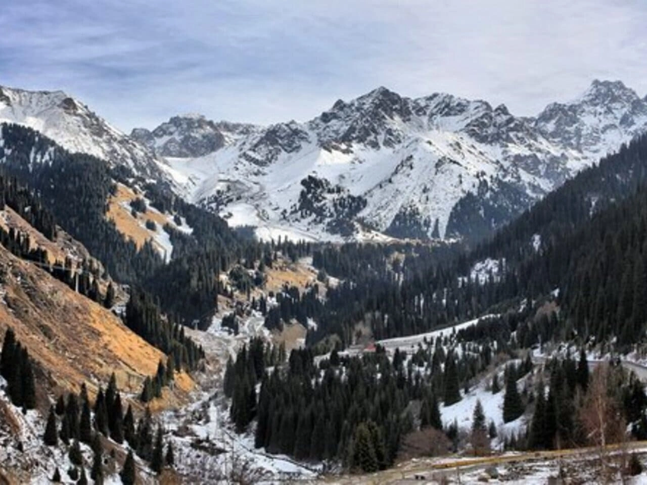 Ile-Alatau National Park Tour 2 Snowy mountain landscape in Ile-Alatau National Park, Kazakhstan